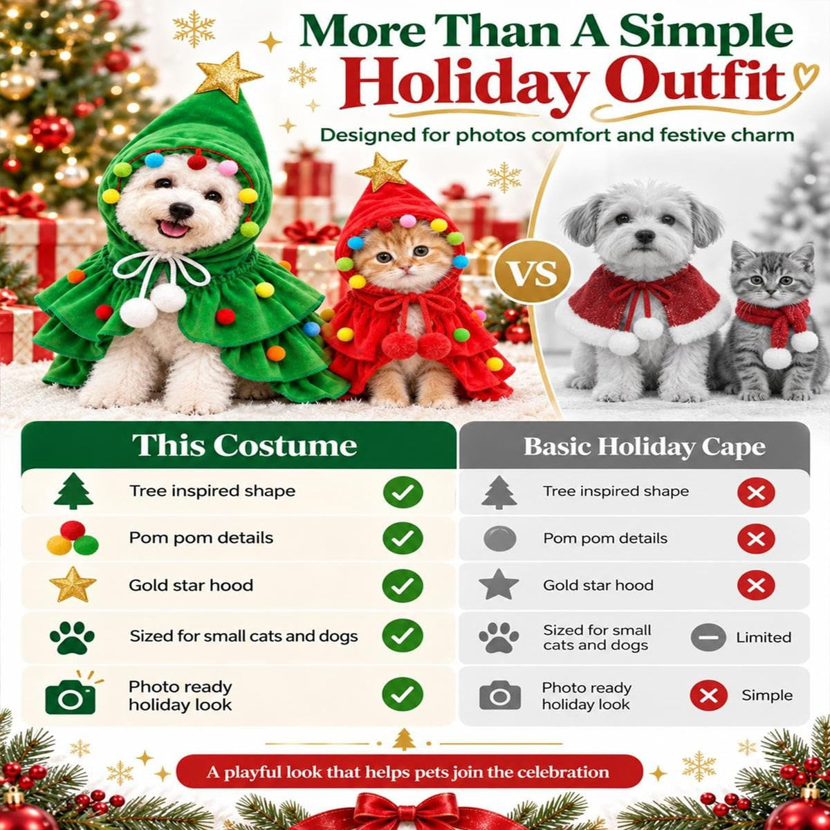 Christmas Dog Costume Reindeer Outfit