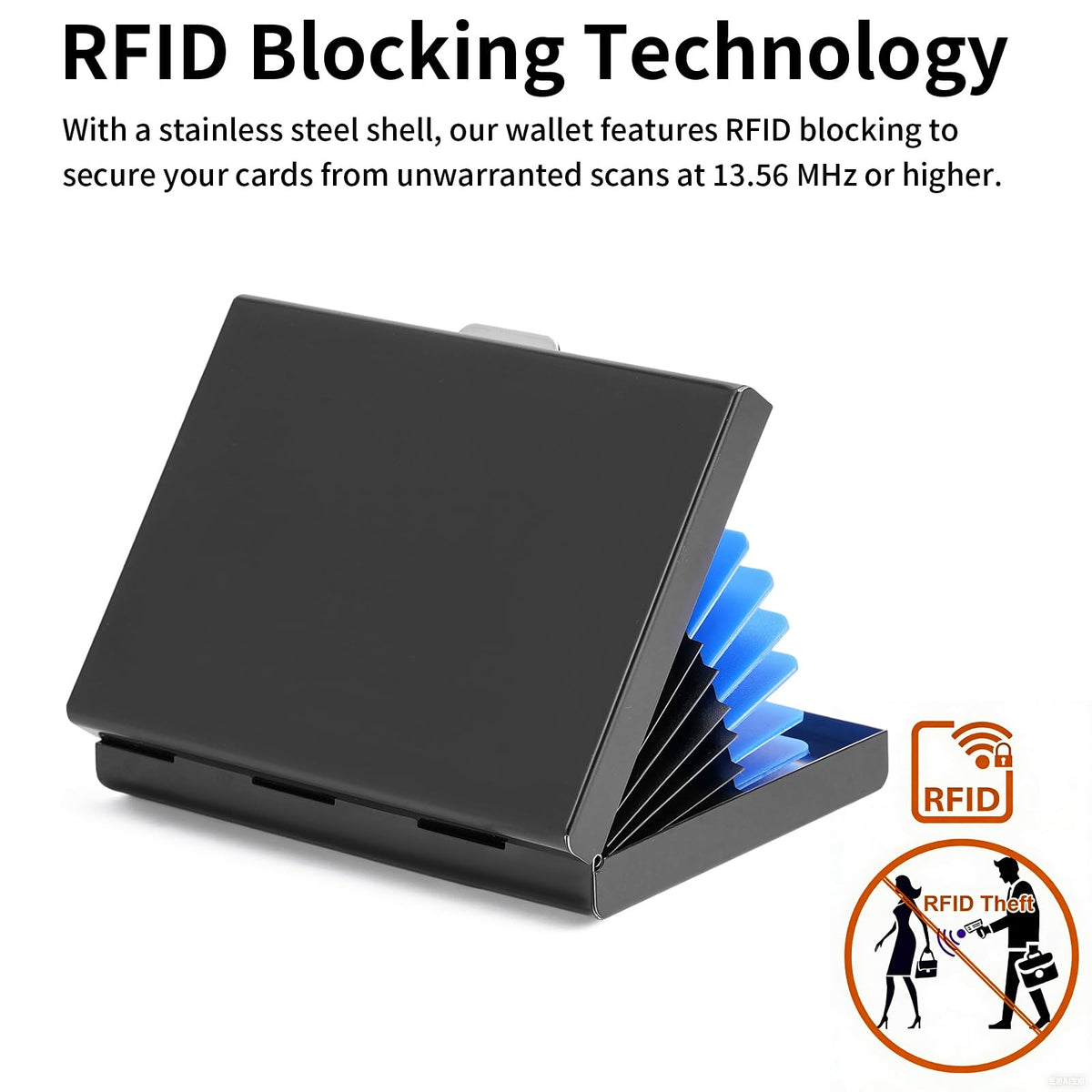 Credit Card Holder Wallet Stainless Steel Card Case RFID Blocking