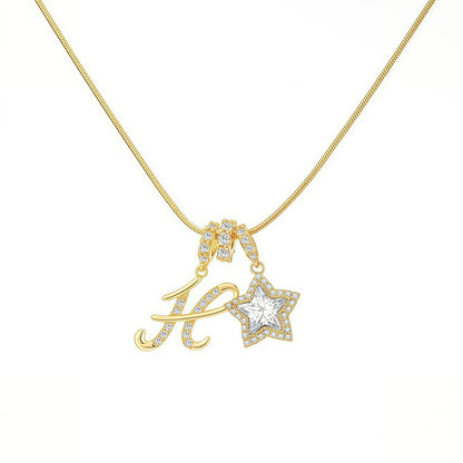 A-Z Letter Initial Necklace Pendant Jewelry Gift for Women & Girls