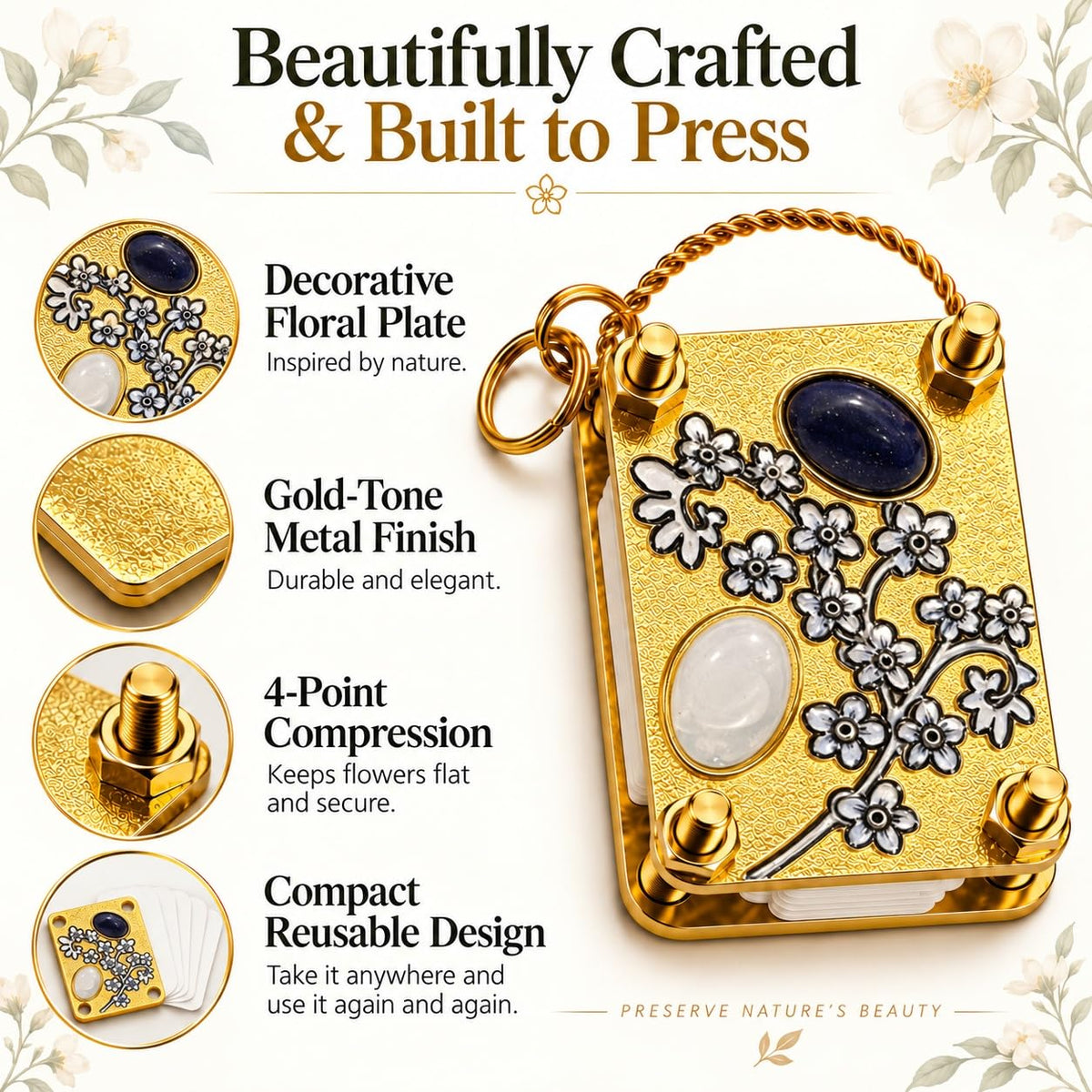 Mini Flower Press Keychain