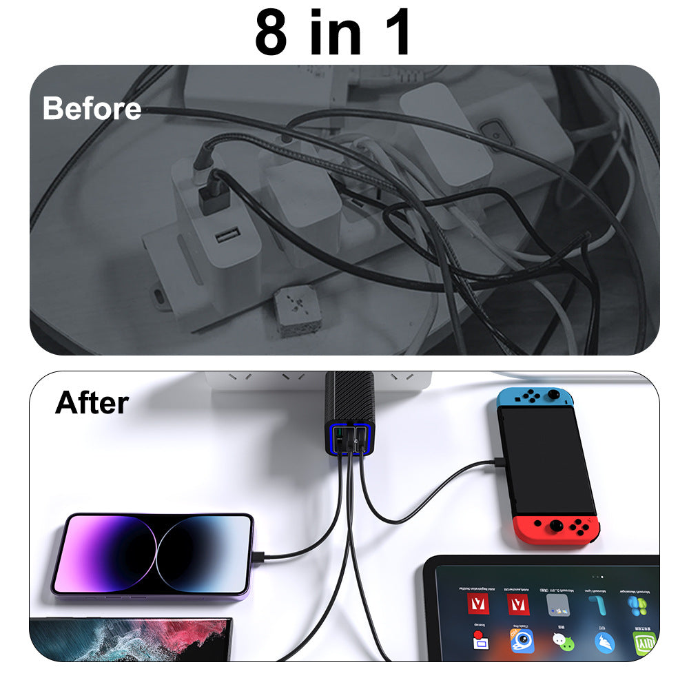 50W 6-Port USB & Type-C Charging Block Suitable for All Smartphone