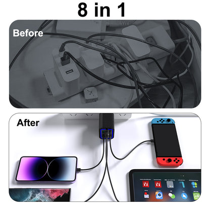 50W 6-Port USB & Type-C Charging Block Suitable for All Smartphone