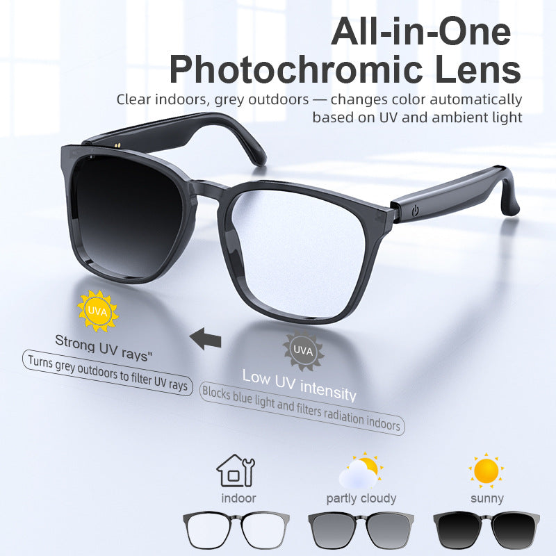 AI Translation Smart Glasses – Photochromic, Multifunctional, Bluetooth-Enabled