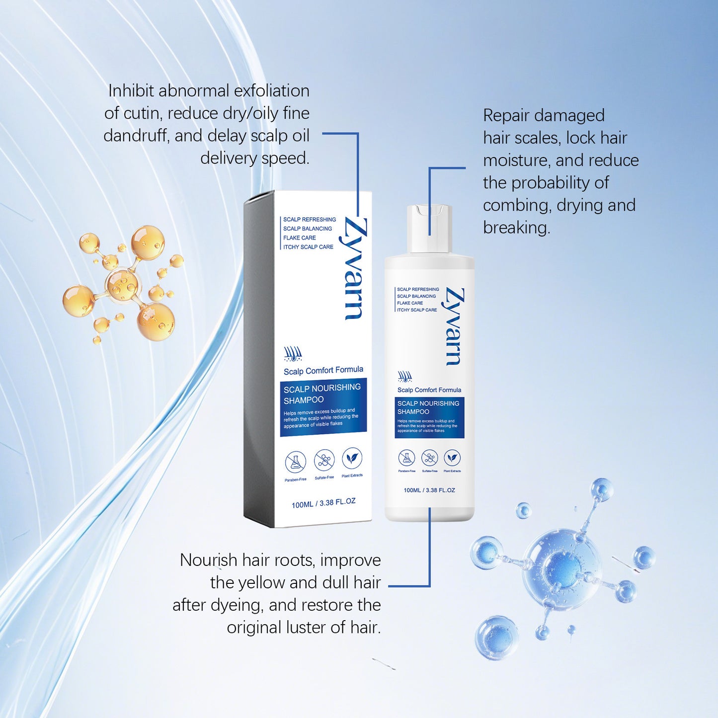 Scalp Nourishing Shampoo to Reduce Back Head Acne & Flakes