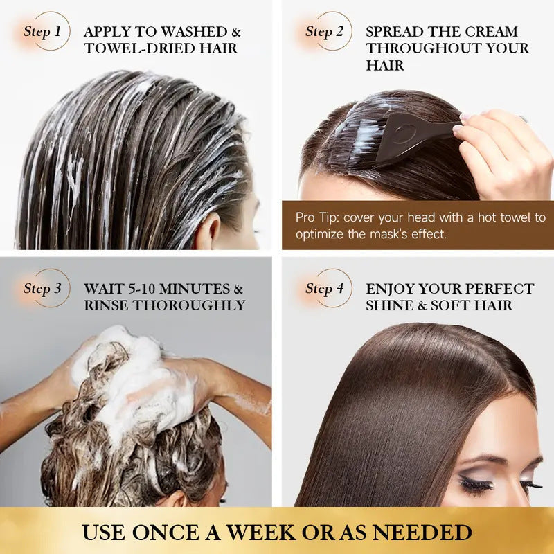 300ml Argan Oil Hair Mask for Dry, Damaged Hair, Hydrating Deep Conditioner