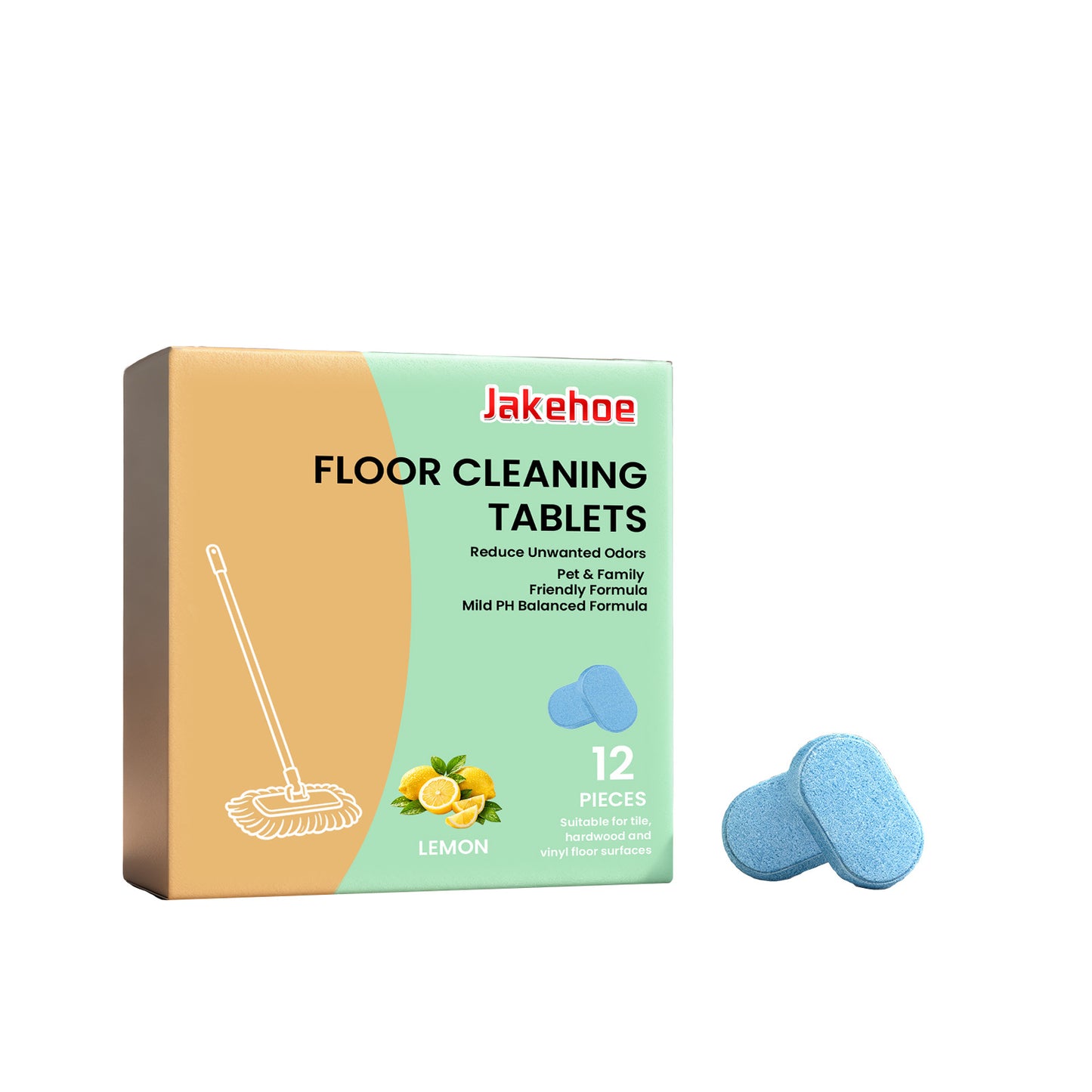 12 Counts Floor Cleaning Tablets for Wood/Tile/Vinyl/Marble, Pet Friendly