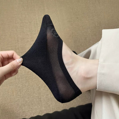 5 Pairs Ultra Thin Liner Socks Non Slip No Show Socks Womens Lightweight Breathable