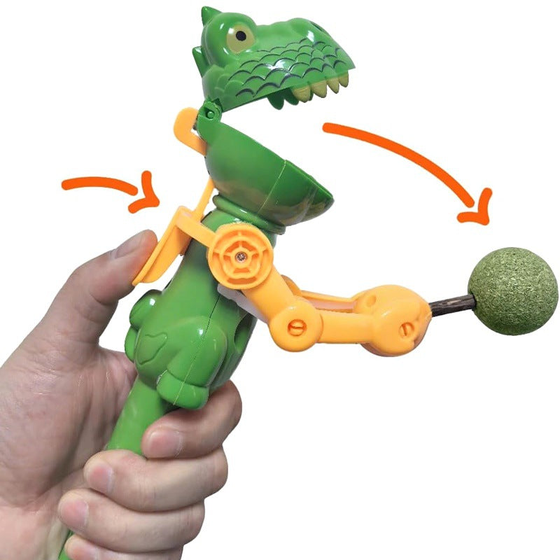 Cat-Teasing Dinosaur Robot Candy Dispenser / Lollipop Holder