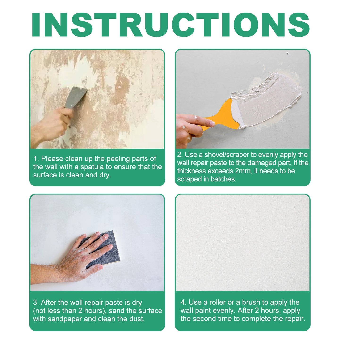 100g Wall Repair Paste—Filler for Repairing Cracks and Fixing Stains or Scratches