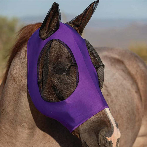 Stretchy Horse Fly Mask with Extra-Large Eyes & Mane Opening – Soft, Breathable