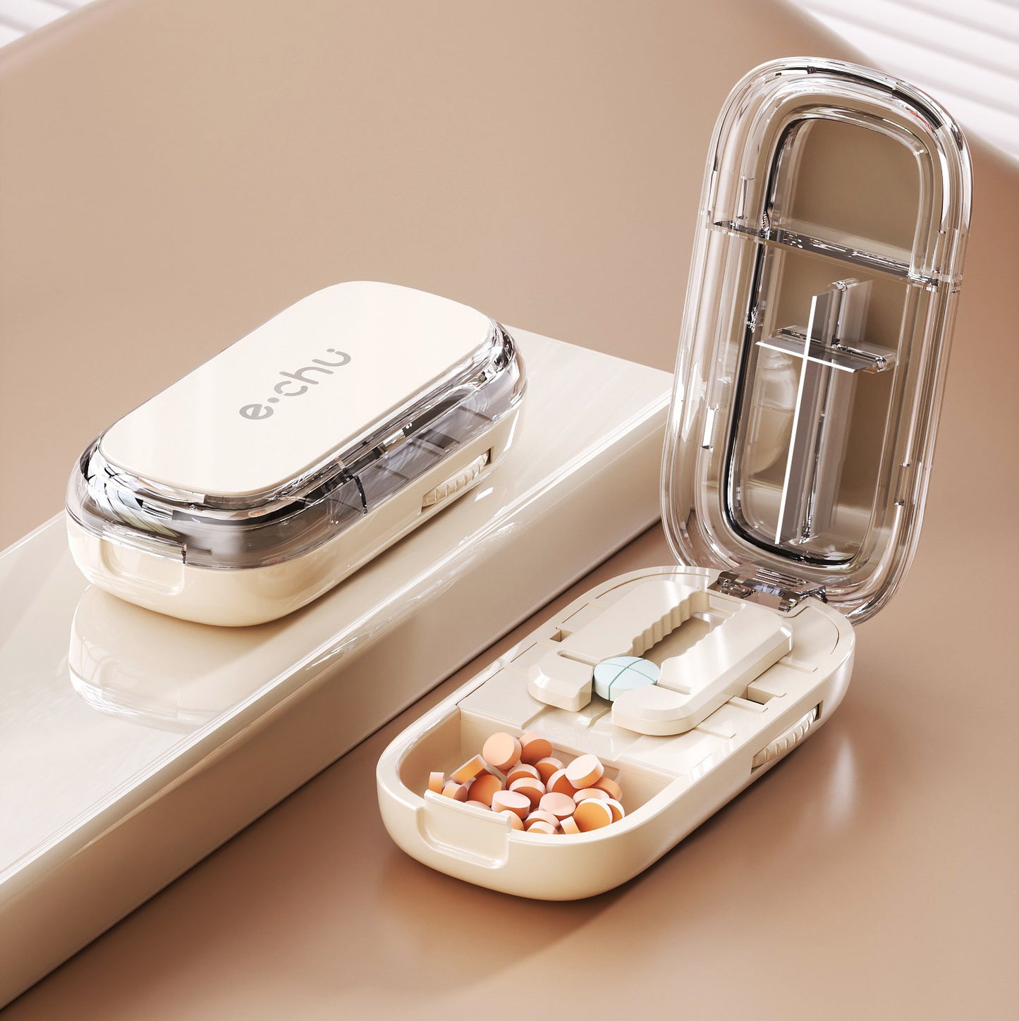 Pill Cutter Splitter for Cutting Multiple Pills, 1/2 1/4 Pill Cutter Splitter for Small and Tiny Pills