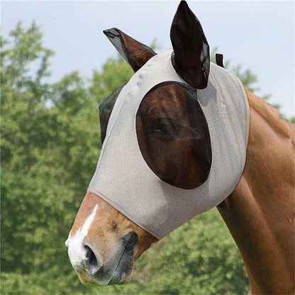 Stretchy Horse Fly Mask with Extra-Large Eyes & Mane Opening – Soft, Breathable