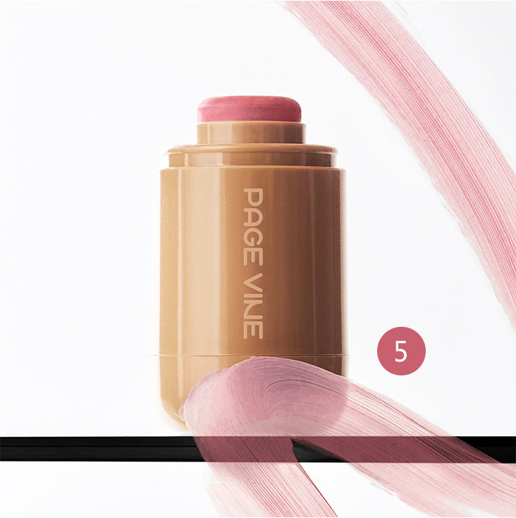Cream Blush Stick, Dual-Use For Lips And Cheeks, Moisturizing Formula