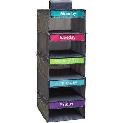 Clothing Storage Rack - 5-Tier Design - With Monday To Friday Labels