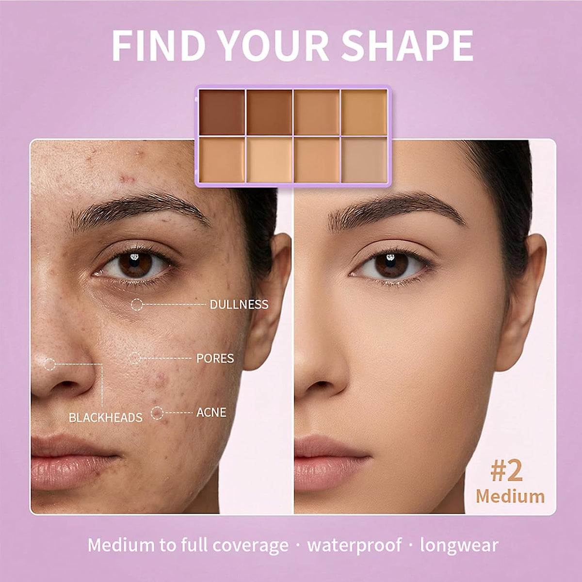 8 Colors Cream Concealer Foundation Palette