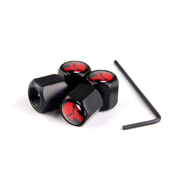 Skull-Shaped Tire Valve Cap Set – Airtight, Dustproof Caps For Car Wheels