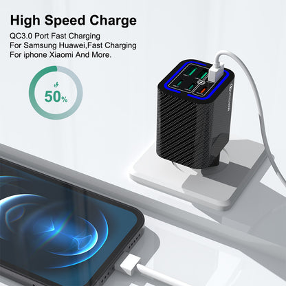 50W 6-Port USB & Type-C Charging Block Suitable for All Smartphone