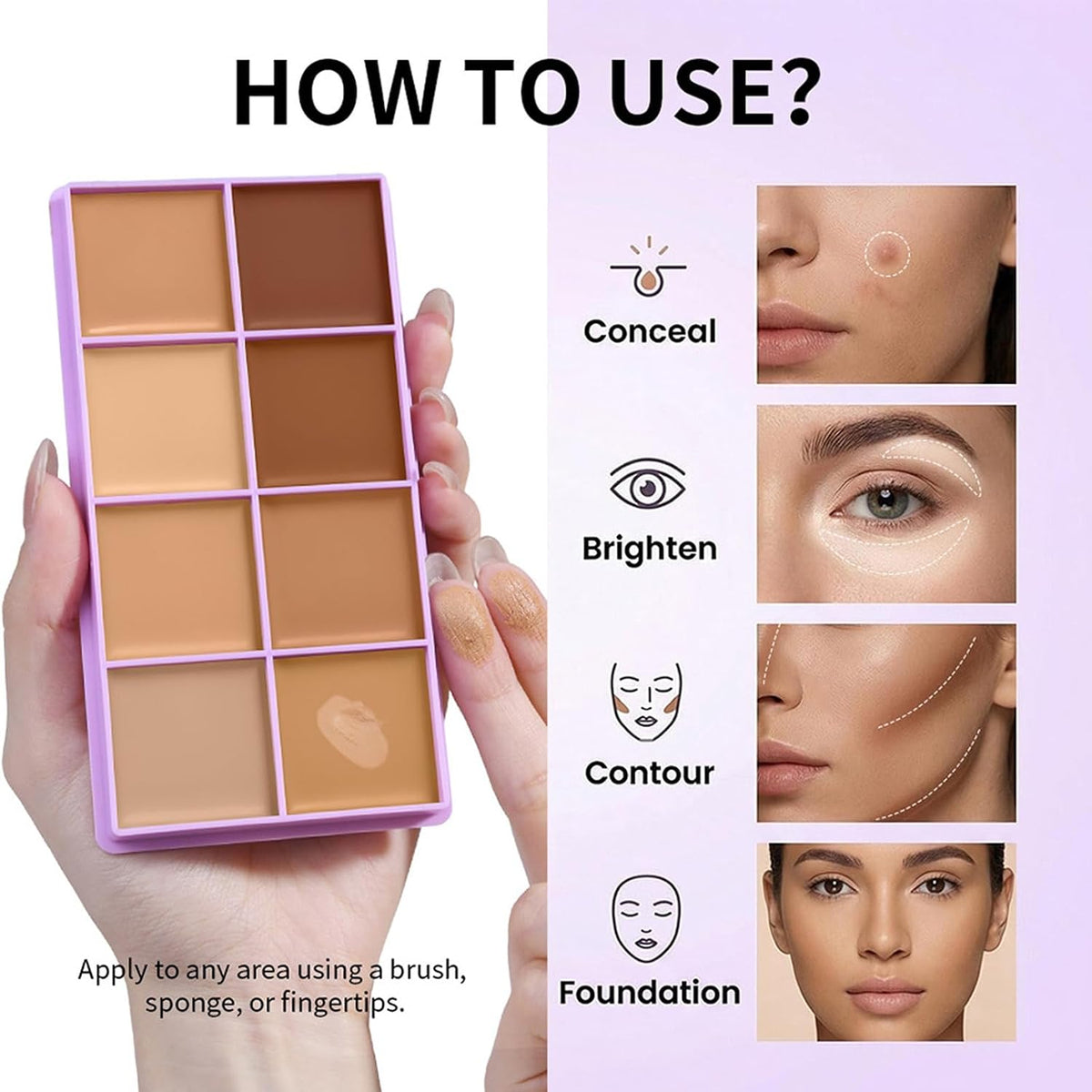 8 Colors Cream Concealer Foundation Palette