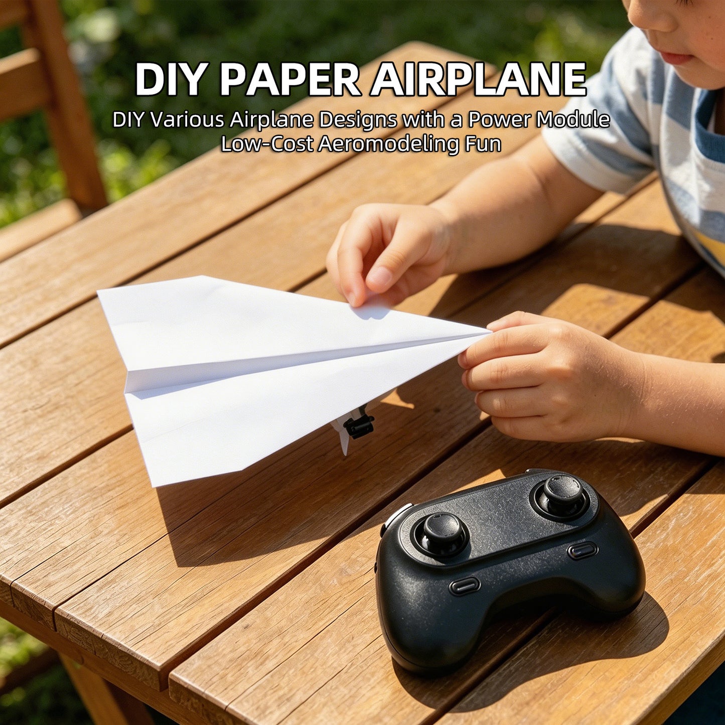 RC Paper Plane Conversion Kit, DIY Power Module with Gyro & Dual Propeller, Landing Gear