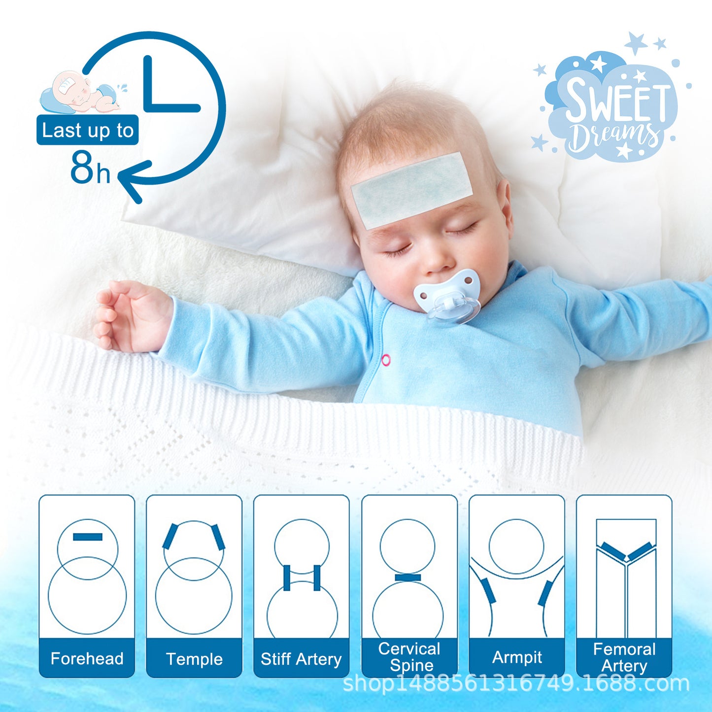 6 Pcs Cooling Patches for Fever Discomfort & Pain Relief