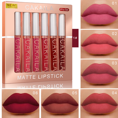 6 Pcs Matte Lipstick Set Long Lasting and Waterproof Lip Gloss
