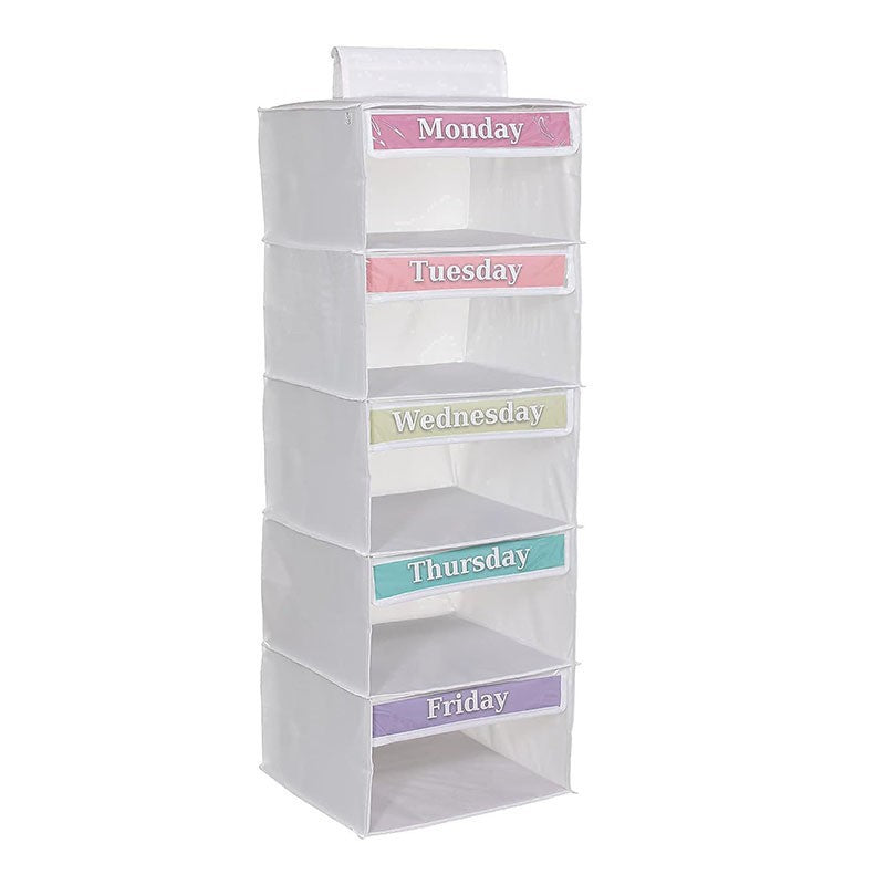 Clothing Storage Rack - 5-Tier Design - With Monday To Friday Labels