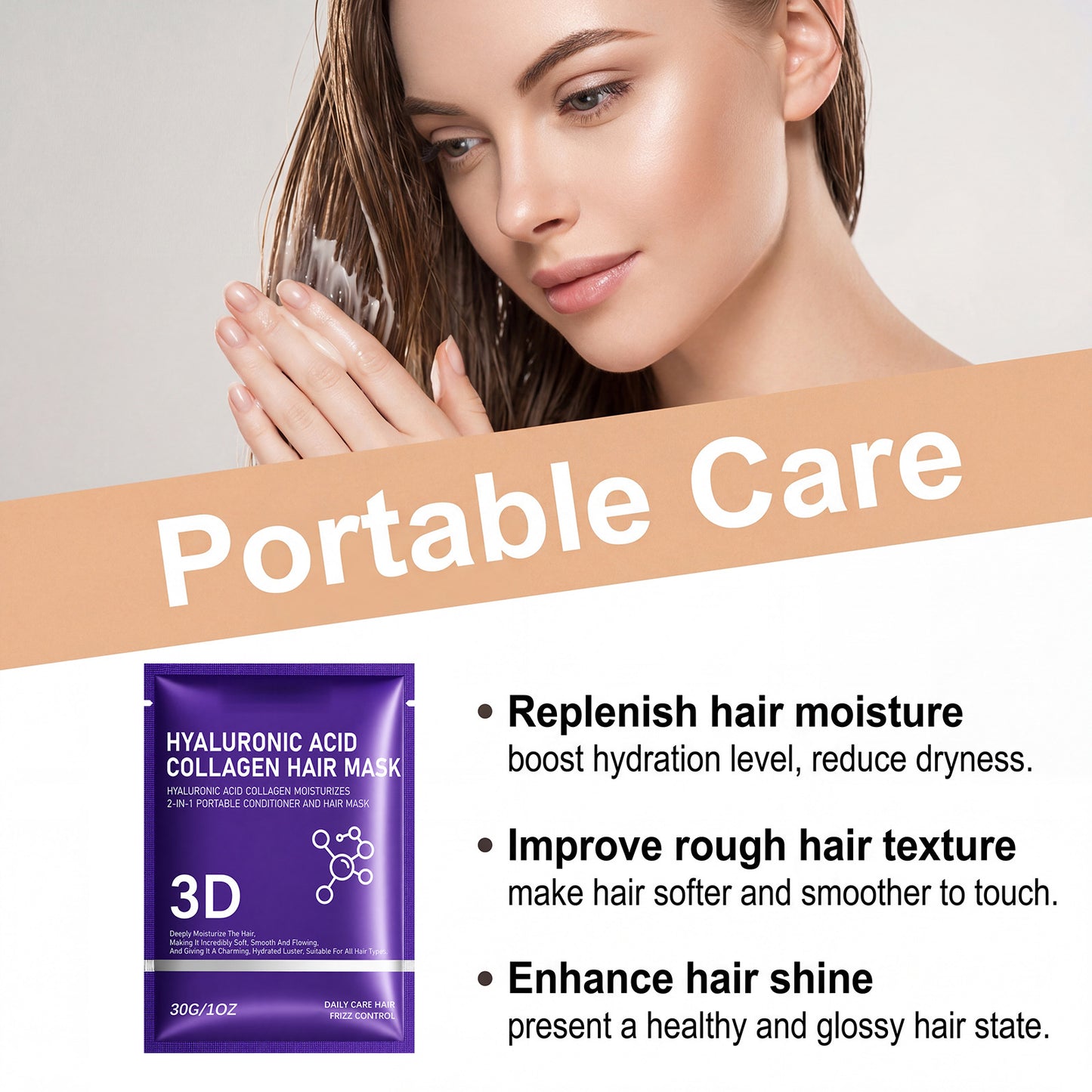 2 Pack/Set Hyaluronic Acid & Collagen Hair Mask – 2-In-1 Conditioner And Hair Mask
