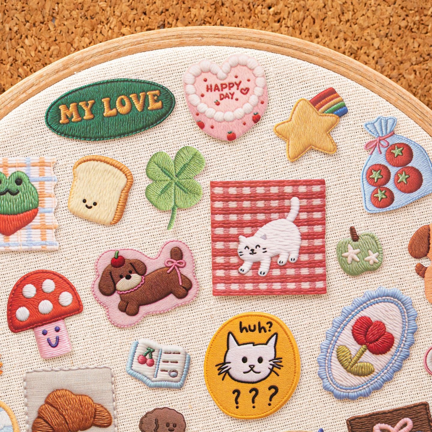 18 Sheets Cloud & Rainbow Embroidery Stitched Sticker Set for Journal/Planner/Scrapbooking
