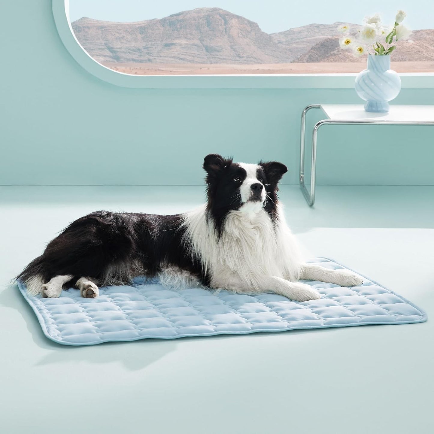 Cooling Dog Mat Extra Large, Q-Max>0.5 Thin Breathable Cold Crate Pad for Pet