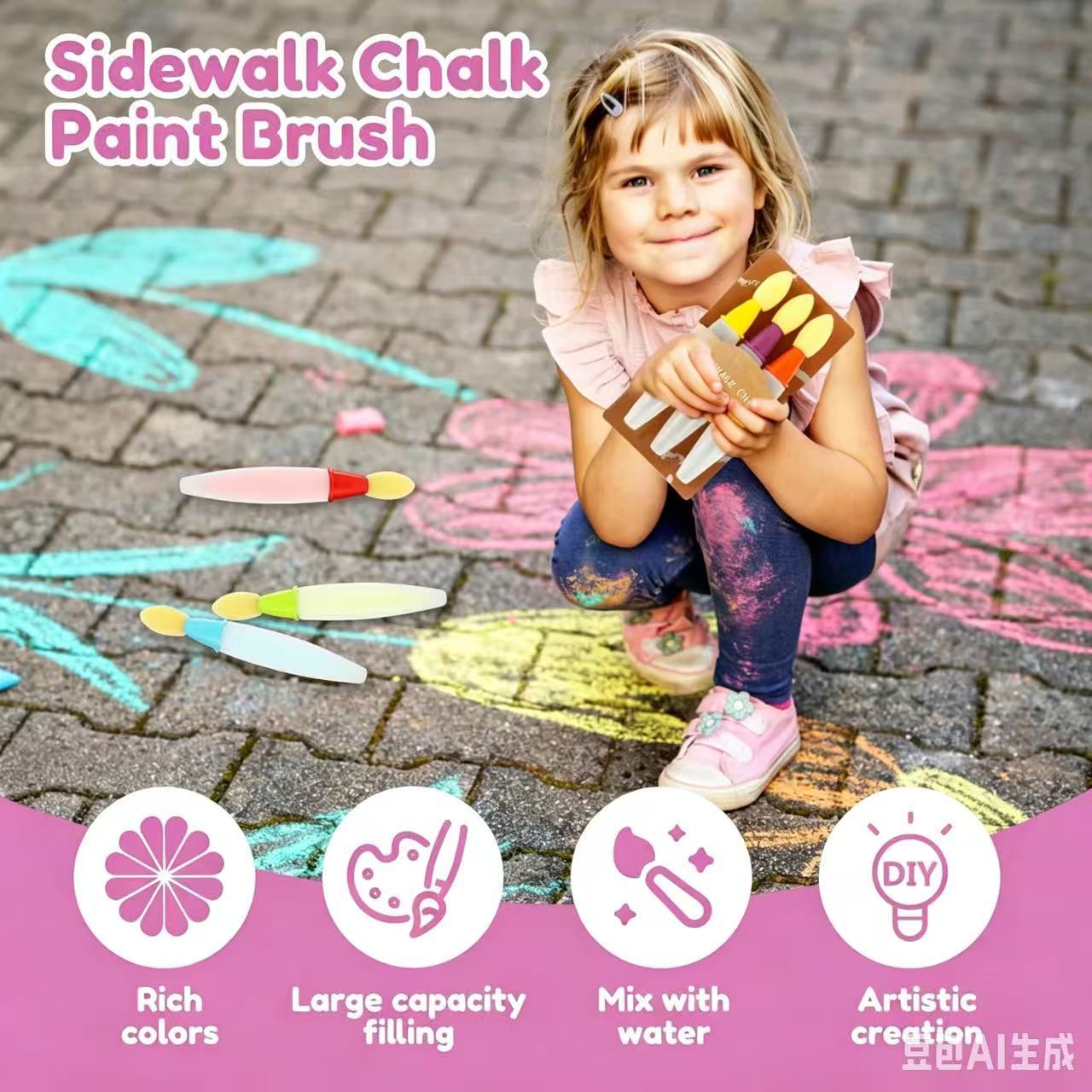 Refillable Washable DIY Paintbrush Easy to Clean for Kids Yard Art