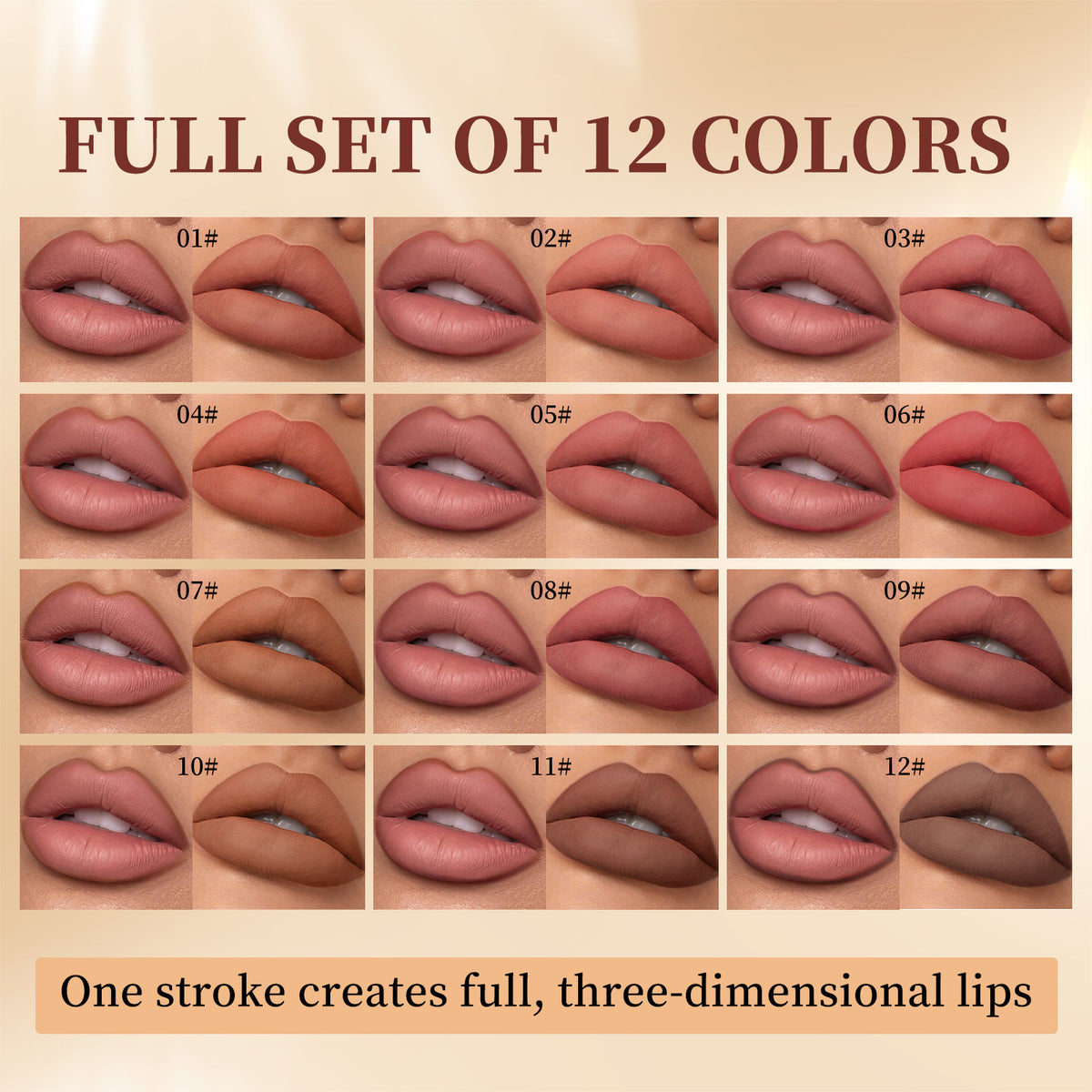 12 Colors Matte Velvet Lip Liner Set