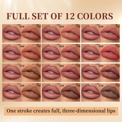 12 Colors Matte Velvet Lip Liner Set