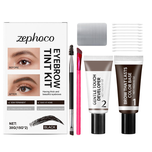 2-in-1 Brow Color Kit for 6-Week Defined Look, 30g Extra Large Capacity (15g+15g) with Natural Bushy Results