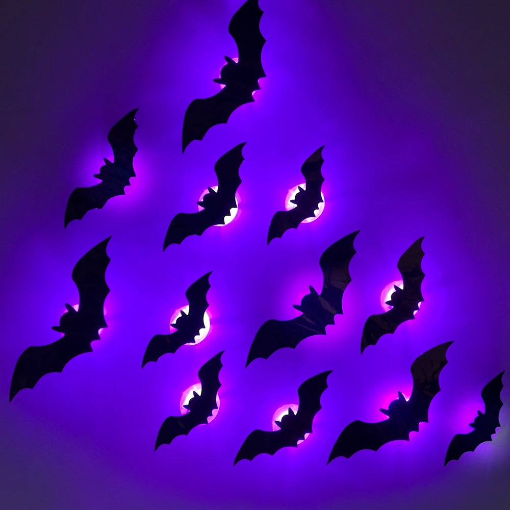 12-Piece Halloween Bat Wall Decoration Set