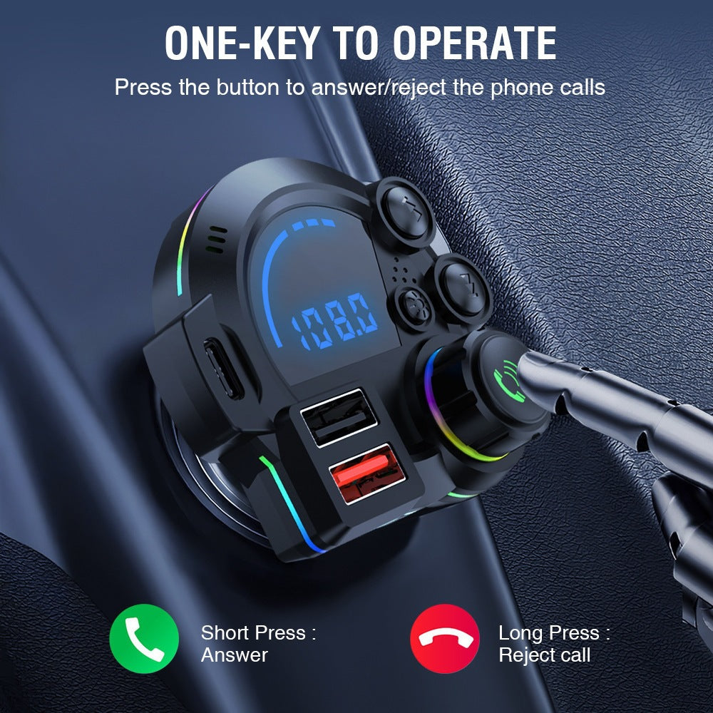 FM Transmitter, Bluetooth 5.3 Car Radio Audio Adapter MP3 Player With Dual USB Charger for Phone and Tablets