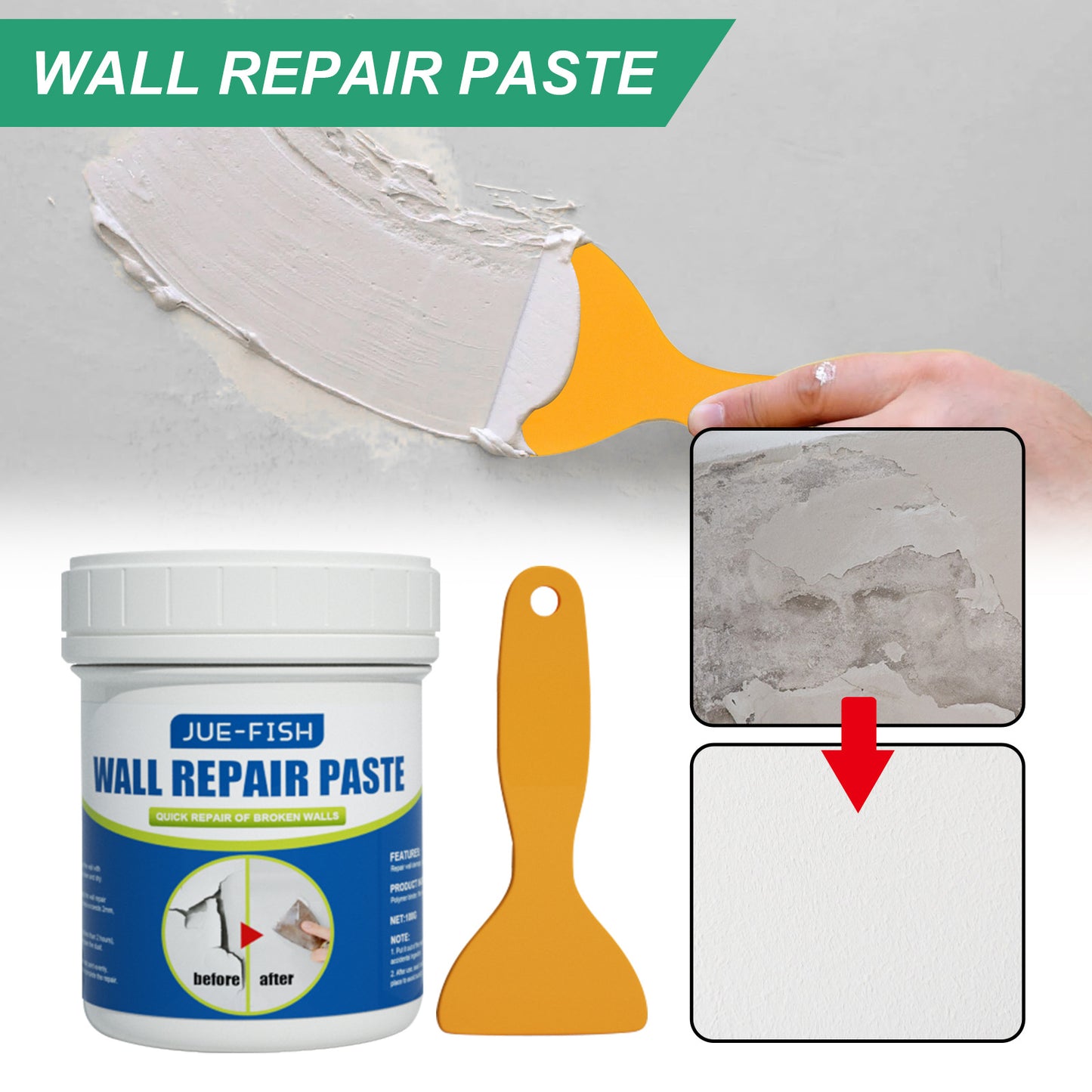 100g Wall Repair Paste—Filler for Repairing Cracks and Fixing Stains or Scratches