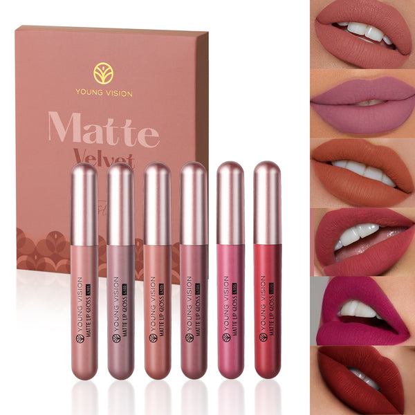 6 Pcs Matte Nude Liquid Lipstick Set