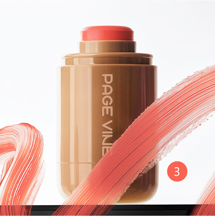Cream Blush Stick, Dual-Use For Lips And Cheeks, Moisturizing Formula