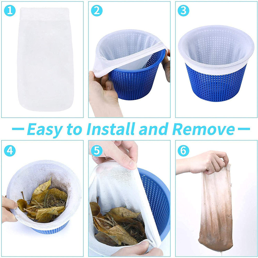 10 Pack Pool Skimmer Socks - Pool Filter Socks for Skimmer Basket