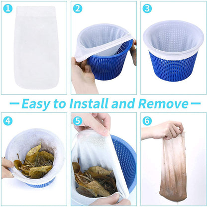 10 Pack Pool Skimmer Socks - Pool Filter Socks for Skimmer Basket