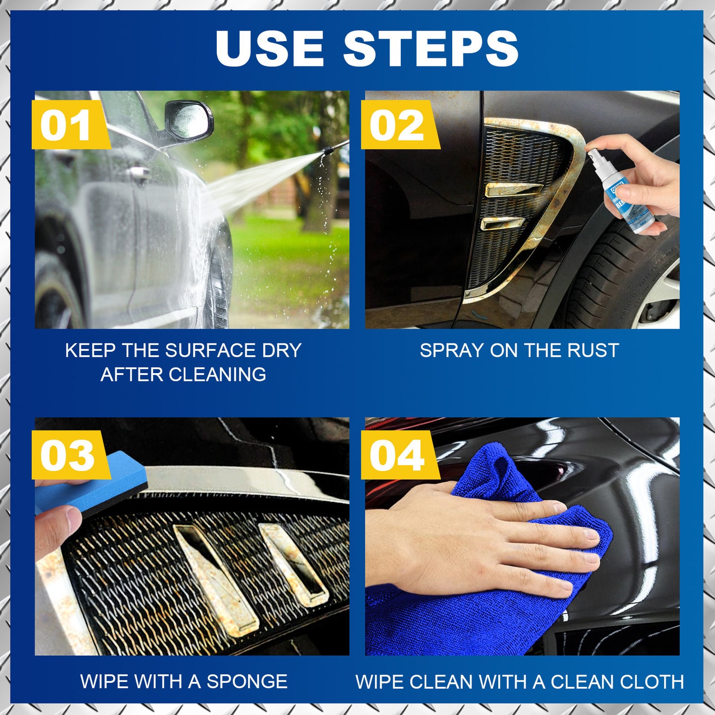 100ML Iron Powder Remover Spray for Metal,Tools,Cars,Chains