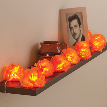 Artificial Marigold Flowers String Lights