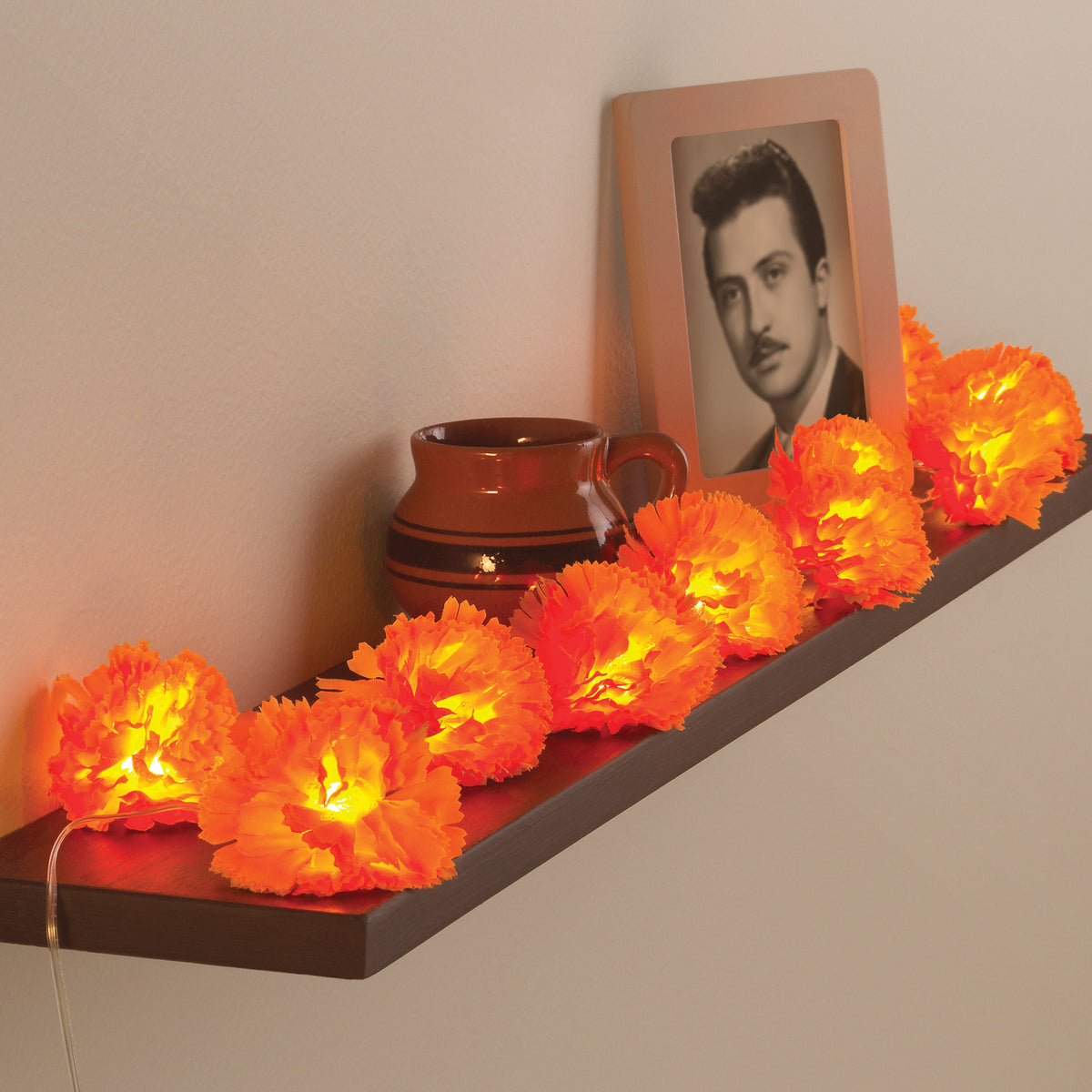 Artificial Marigold Flowers String Lights