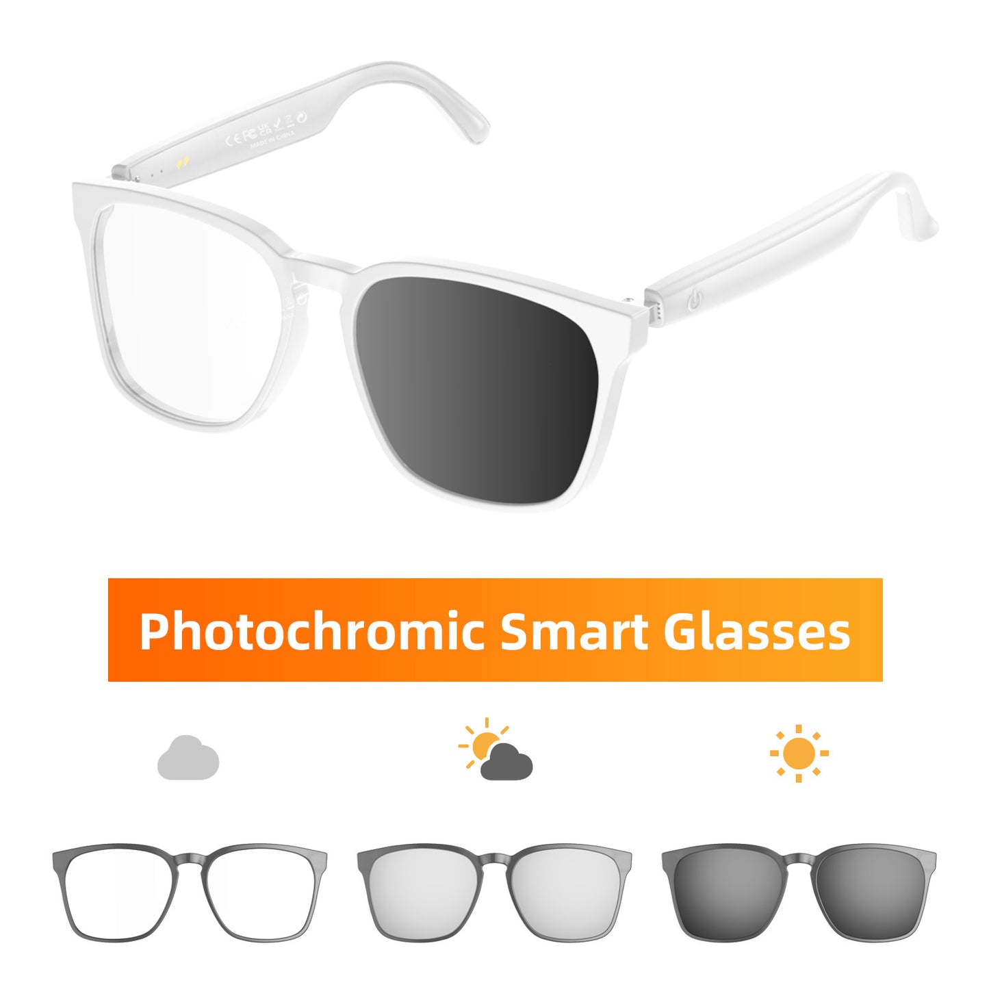 AI Translation Smart Glasses – Photochromic, Multifunctional, Bluetooth-Enabled