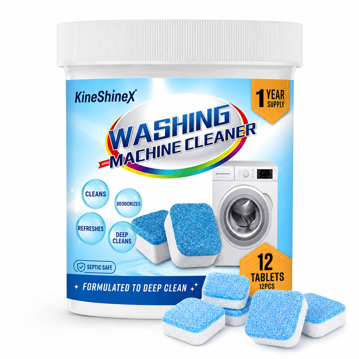 12 Pack Washing Machine Cleaner Tablets
