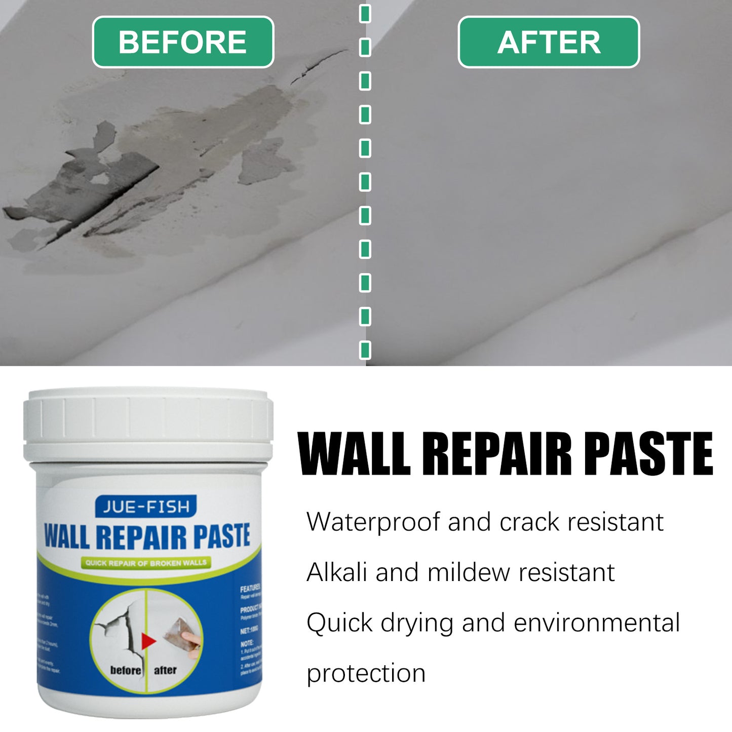 100g Wall Repair Paste—Filler for Repairing Cracks and Fixing Stains or Scratches