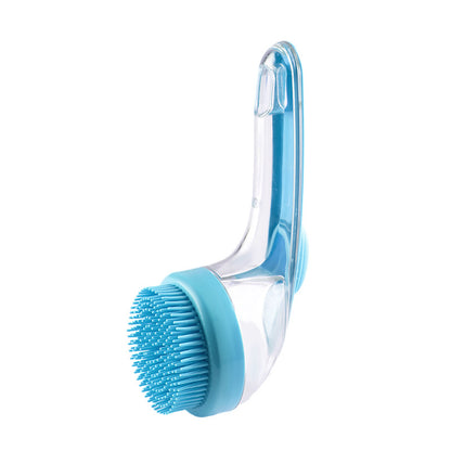 Pet Bath Brush with Shampoo Dispenser for Short and Long Hair