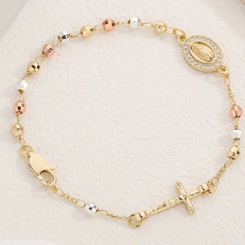 Christian Cross Rosary Bracelet – Exquisite Catholic Gift
