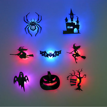 8 Pcs Halloween 3D Wall Stickers Night Light Wall Decals