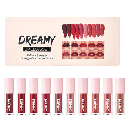 10 Highly Pigmented Velvet Matte Lip Gloss Set